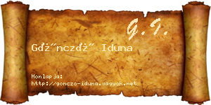 Göncző Iduna névjegykártya